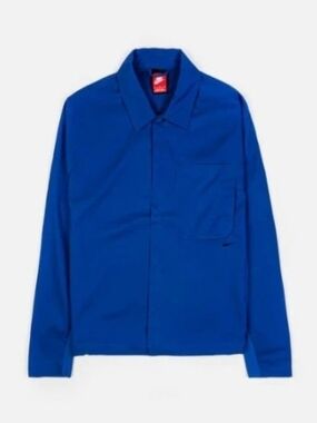 New Nike Tech Top Shirt Snap Front Button-Down HJ2936-480 Blue Men's Medium $140